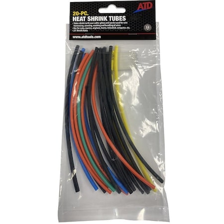 Atd Tools Heat Shrink Tube, 2:1 I.D. Shrink Ratio, 1/4 in, 9.6 in 39304